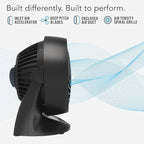 Vornado 133 Small Room Air Circulator Fan, 2 Speeds, Adjustable Head, Table Fan for Desk, Nightstand, Black