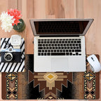Large Mouse Pad Aztec Pattern Gaming Desk Pad Computer Keyboard Non-Slip Waterproof Mouse Mat with Rubber Base and Stitched Edges Entertainment Office Writing Desk Mat 35.4 x 15.7 Inches