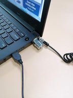 Security Hardware Cable Lock Kit,Retractable Cable Lock Portable Keyed Laptop Lock 3 Keys 6.2Ft for Monitors, Laptops, MacBooks, Tablets, iPad,Mac mini, (Keyed Different)