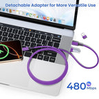 Elebase USB Type C to C 100W Cable 10FT with USB Adapter,Fast Charging PD Charger Cord for Car iPhone 16 15 Pro Max Plus,Samsung Galaxy S23 S24,MacBook Mac,iPad 10,Air 5 Mini 6th,Ultra,A53 A54