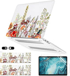 Case for MacBook Pro 13 inch M2 M1 A2338 A2289 A2251 A2159 A1989 A1706 A1708 2023-2016 Release, Matte Clear Cover & Keyboard Cover & Screen Protector for Pro 13.3 with Touch ID, Field Flowers