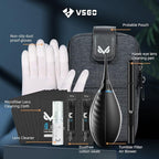 VSGO Professional Camera Cleaning Kit with Portable Bag Air Blower Lens Cleaning Pen Spray Cotton Swab Cloth Compatible for Canon, Nikon, Sony DSLR Cameras and Sensitive Electronics Bundle(VS-A3E)