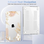 for MacBook Pro 16 inch Case 2021 2022 2023 2024 Release A3186 A3403 M4 A2991 M3 A2780 M2 A2485 M1 Pro/Max, Hard Shell Case with Screen Protector & Keyboard Cover, Floral P295