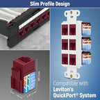 Everest 90° Angled RJ45 Cat5e Keystone Jacks 50-Pack in Red - Slim Profile Female RJ45 Connectors - Cat 5e Keystone Jack - Compatible with 90° Angled Speed Termination Tool - easyJACK (B094WB91H3)