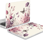 Mektron for MacBook Pro 13-inch Case 2022 2021 2020 Release A2338 M2 M1 A2289 A2251, Printed Plastic Hard Shell Cover for New MacBook Pro 13.3-inch Touch Bar Fits Touch ID, Butterfly Flower C074
