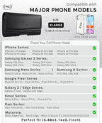 Phone Holster for Men with Credit Card Slot, Cell Phone Case, Fits iPhone 17/16/15/14/13/12 Pro Max – Belt Clip/Loop Carrying Phone Pouch Holder, X Large.
