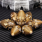 ARUOHHA DND Metal Dice Antique Gold Dragon Egg Dice with Rotating Dragon Egg Shell, Role Playing Game RPG Polyhedral D and D Dice Set D20 D12 D10 D8 D6 D4