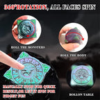 Spinner Dice 7-in-1 Metal DND Set – Premium Copper RPG Dice with 3D Monster Reliefs, Gyro Spinner & Collector’s Box for D&D,Chameleon Purple
