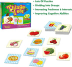 48 Food Matching Puzzles with Error-Correction Mechanism Pre-Primer in 2 Pieces, Perfect for Preschool Learning (24 Blocks Double Sided)