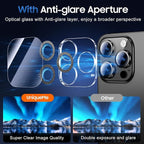UniqueMe for 3 Pack iPhone 16 Pro/iPhone 16 Pro Max Camera Lens Protector - [Drop Protection] [Case Friendly] 9H Tempered Glass Camera Cover Screen [Update New Version] - Glitter Black