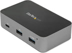 StarTech.com 3 Port USB C 3.2 Gen 2 Hub with Ethernet Adapter - 10Gbps USB Type C to 2x USB-A & 1x USB-C Ports - USB Hub w/ BC 1.2 Phone Fast Charging - Superspeed 10Gbps USB C Hub, TAA