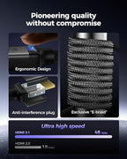 Silkland Long 10K 8K HDMI 2.1 Cable 50ft, (Upgrade Braided) Ultra High Speed HDMI Cable [8K@60Hz, 4K@120Hz] 48Gbps, HDR 10+, eARC, ARC, HDCP 2.2/2.3, Compatible for PS5/Xbox/Soundbar/Roku TV