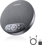 Bluetooth Conference Speakerphone with 4 Mics, AI Noise Reduction, 360° Voice Pickup, 2600mAh Battery, Bluetooth/USB-C/Dongle, Daisy Chain for Large Rooms, Compatible with Zoom/Teams/Skype