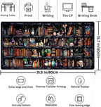 Desk Mat Forest Library Book Mouse Pad Big Desk Pad XXL Extended Gaming Large Mouse Pad for Desk Rubber Base Mousepad with Stitched Edges, Keyboard Mouse Mat for Work Game Office Home 31.5x15.7 in