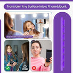 SUCKY Silicone Suction Phone Case Adhesive Mount - Anti-Slip Holder, Hands-Free Fidget Toy, Phone Accessory for iPhone and Android - Sticky Grip for Selfies, Videos, and Tiktok - Purple