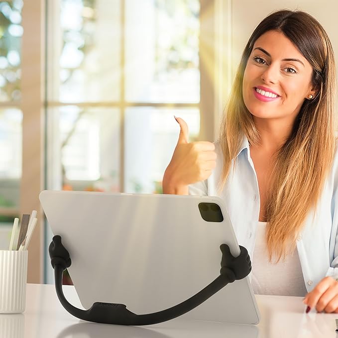 Honsky Thumbs Up Tablet Stand - Portable Monitor Stand Holder for Desktop, Universal Cute, Black