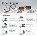 Purity Eyeglass Cleaner Mega Pack - Multi-Size Lens Cleaner Kit - 2x2oz, 3x8oz Bottles + 5 Black Premium Microfiber Cloths - Safe for All Lenses, Eyeglasses, and Screens - Streak-Free Formula