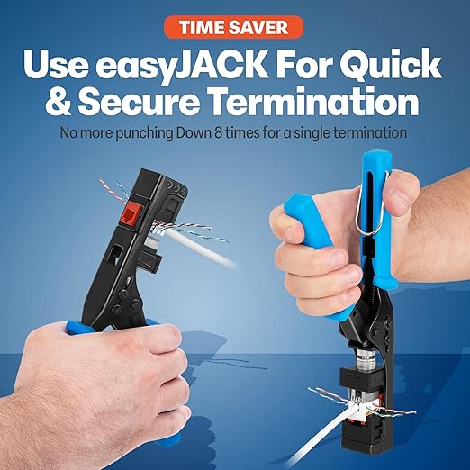 Everest 90° Angled RJ45 Cat6 Keystone Jacks 10-Pack in Orange - Slim Profile Female RJ45 Connectors - Cat 6 Keystone Jack - Compatible with 90° Angled Speed Termination Tool - easyJACK (B094WB91H3)