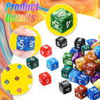 Poen 100 Pcs 16mm Dice Set Bulk, 6 Sided Standard Colored Dices with Numbers, D6 Polyhedral Games Dice for Board Games, Parties (Classic Color)