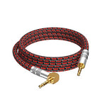 3.5mm Aux Cord, Audiophile Audio Auxiliary Cable 3.5 mm Male to Male Stereo Hi-Fi Sound Braided aux 1/8 Cable for Car Home Stereos Tablets Speakers (Right Angle 3.5mm, 3.2ft)