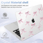 May Chen Case for MacBook Pro 13 inch M2 2023,2022,2021,2020 A2338 M1 A2251 A2289, Plastic Hard Shell Case for MacBook Pro 13" with Touch Bar Fits Touch ID, Clear Glitter Bow