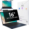 Magnetic Laptop Privacy Screen 16"&16.1" for 16:9 Computer Monitor, Removable Anti Glare Protector Blue Light Filter Shield Compatible with Lenovo Hp Dell Acer Asus Thinkpad Envy Xps