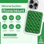 SUCKY Silicone Suction Phone Case Adhesive Mount - Anti-Slip Holder, Hands-Free Fidget Toy, Phone Accessory for iPhone and Android - Sticky Grip for Selfies, Videos, and Tiktok - Pine Green