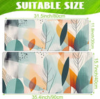 Desk Pad, Abstract Colorful Leaves Desk Mat, Large Gaming Mouse Pad with Non-Slip Base and Stitched Edge, 31.5"x11.8"