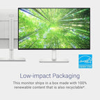 Dell S2725DS Monitor - 27 Inch, QHD (2560x1440) Display, 100Hz refresh rate, 1500:1 contrast ratio, TÜV Rheinland Eye comfort 4 Star, Integrated 2x5W speaker, Height/Tilt/Swivel/Pivot- Ash White color