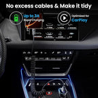 Coiled USB C to USB C Cable 2Pack 3FT Braided Retractable Fast Charging Cable for Car, Compatible with iPhone 16/15 Pro Max/Galaxy S24/S23/S22, Supports Car Play & Android Auto-Black