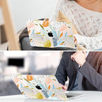 TWOLSKOO for M4 MacBook Air 13.6 inch Case 2025-2022 Release M4 A3240 M3 A3113 M2 A2681, Plastic Hard Shell & Screen Protector & Keyboard Cover & Trackpad Film, Doodle Floral