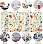 Wild Flowers Large Mouse Pad,Gaming Keyboard Desk Pad,Extended Mouse Mat Non-Slip Rubber Base with Stitched Edges for Office Game Home XXL 35.4"x15.7"