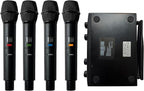 4-Channel Wireless Microphone System, UHF Compact Cordless Mic Set w/ 4x10 Frequencies, 200ft Range, Dynamic Handheld Microphone for Singing, Karaoke, Church, DJ, Wedding (MWM-41-4H)
