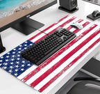 American Flag XXL Extended Mouse Pad, Patriot Large Laptop Pad, Waterproof, Non Slip, Gaming Office and Home Stitching Edge Table Pad 35.4 x 15.7 x 0.12 Inches