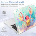 Case for MacBook Air 15 Inch 2025 2024 2023 Release M4 A3241 M3 A3114 M2 A2941, Hard Shell with Screen Protector & Keyboard Cover, Compatible with Touch ID, Shrimp