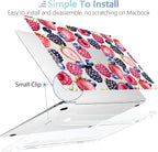 MEEgoodo for MacBook Air 13.3 inch Case 2021 2020 2019 2018 A2337 M1 A2179 A1932, Laptop Shell for MacBook Air M1 with Keyboard Webcam Cover & Trackpad Film & Type C Adapter,Fresh Berries Pattern