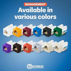 Everest 90° Angled RJ45 Cat6 Keystone Jacks 10-Pack in Blue - Slim Profile Female RJ45 Connectors - Cat 6 Keystone Jack - Compatible with 90° Angled Speed Termination Tool - easyJACK (B094WB91H3)