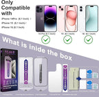 2 Pack Screen Protector for iPhone 14 Pro/iPhone 15 / iPhone 16, 9H Tempered Glass, Full Coverage, Anti-Fingerprint, Auto Dust-Elimination, No Bubble, Easy Installation