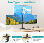 MOUNT PRO Triple Monitor Mount for Max 32" Computer Screen, Adjustable 3 Monitor Desk Mount, up to 17.6lbs Each, Gas Spring Three Display Arm with Tilt Swivel Rotation, VESA Mount 75x75/100x100mm