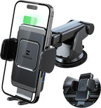 ZeeHoo Wireless Car Charger,15 W Fast Charging Auto-Clamping Car Mount,Windshield Dash Air Vent Phone Holder for iPhone 14 13 12 Mini 11 Pro Max XS XR 8,Samsung S22 S21 S20 Note 20 10 9 8