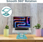 Uncaged Ergonomics Swivel Laptop Stand for Desk, Adjustable Computer iPad Stand for Desk w/ 360 Rotation, Portable Laptop Holder for Home Office Ergonomic Supplies (Ocean Blue)