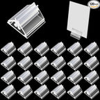 120 PCS Plastic Game Card Stands Blank Board Markers Holder for Price Tags Menus Labels Party Favor Supplies Transparent