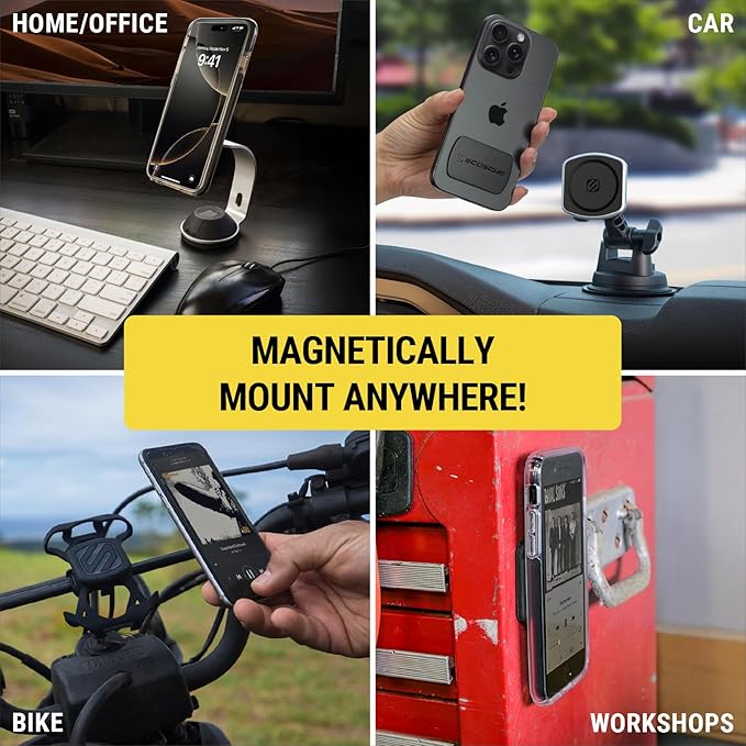 Scosche MAGRKSRI MagicMount Replacement Metal Plate Kit for Phone, Metal Plates for Magnetic Mount Cell Phone Holder for Car, Universal with All Devices and Phone Case, Silver