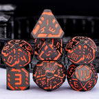 Metal DND Sci-fi Dice Set 7PCS Luminous Orange Stripe Polyhedral Dice for Dungeons Dragons RPG Role Playing Game, Glitter D and D Dice with Gift Box D6 D8 D10 D12 D20