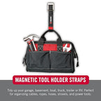 VELCRO Brand Magnetic Straps – Reusable Cord, Hose & Tool Organizer for Metal Surfaces, Stocking Stuffers for Men - EASY HANG Garage, Workshop, RV Storage - Medium 16in x 1in
