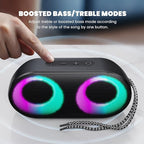 MIATONE Drum Shower Speaker with LED Lights, IPX7 Waterproof Bluetooth Speaker, 15W Loud Sound, Bluetooth 5.3, 24H Playtime, Portable Speaker for Bathroom, Shower, Pool, Beach, Teen Boys Girls Gifts