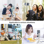 ULANZI JJ02 Selfie Stick Tripod, Extendable Grip Phone Tripod w Detachable Remote Pocket Size, 3-in-1 Mini Phone Grip 2 Cold Shoe, 10m/393.7'' Wireless Shutter, Vlog Livestreaming Photography(White)