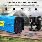 Yinleader 3500 Watt Pure Sine Wave Power Inverter 12V DC to 110V/120V AC Converter for Family RV Camping Boat Emergency/4 AC Outlets and LCD Display, Remote Controller