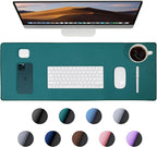 ALOANES Waterproof Mouse Pad, XL Gaming Keyboard Pad with Anti-Slip Base, Grain Jacquard Surface, Extend Desk pad for Gamer, Office & Home, Green Mousepad 31.5''x 11.8''x 0.12''