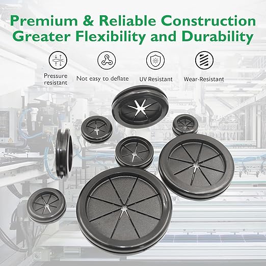 3/4 inch Rubber Grommets for Wiring, 5/8 Inch ID, Firewall Grommets Automotive Cable Cords Hoses Protection, Double-Sided Rubber Plugs for Round Holes, 25 Pcs, 16x20 mm